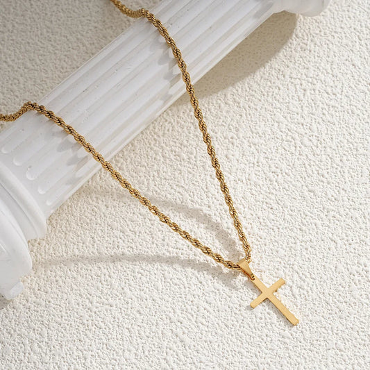 New Stainless Steel Cross Pendant Necklace
